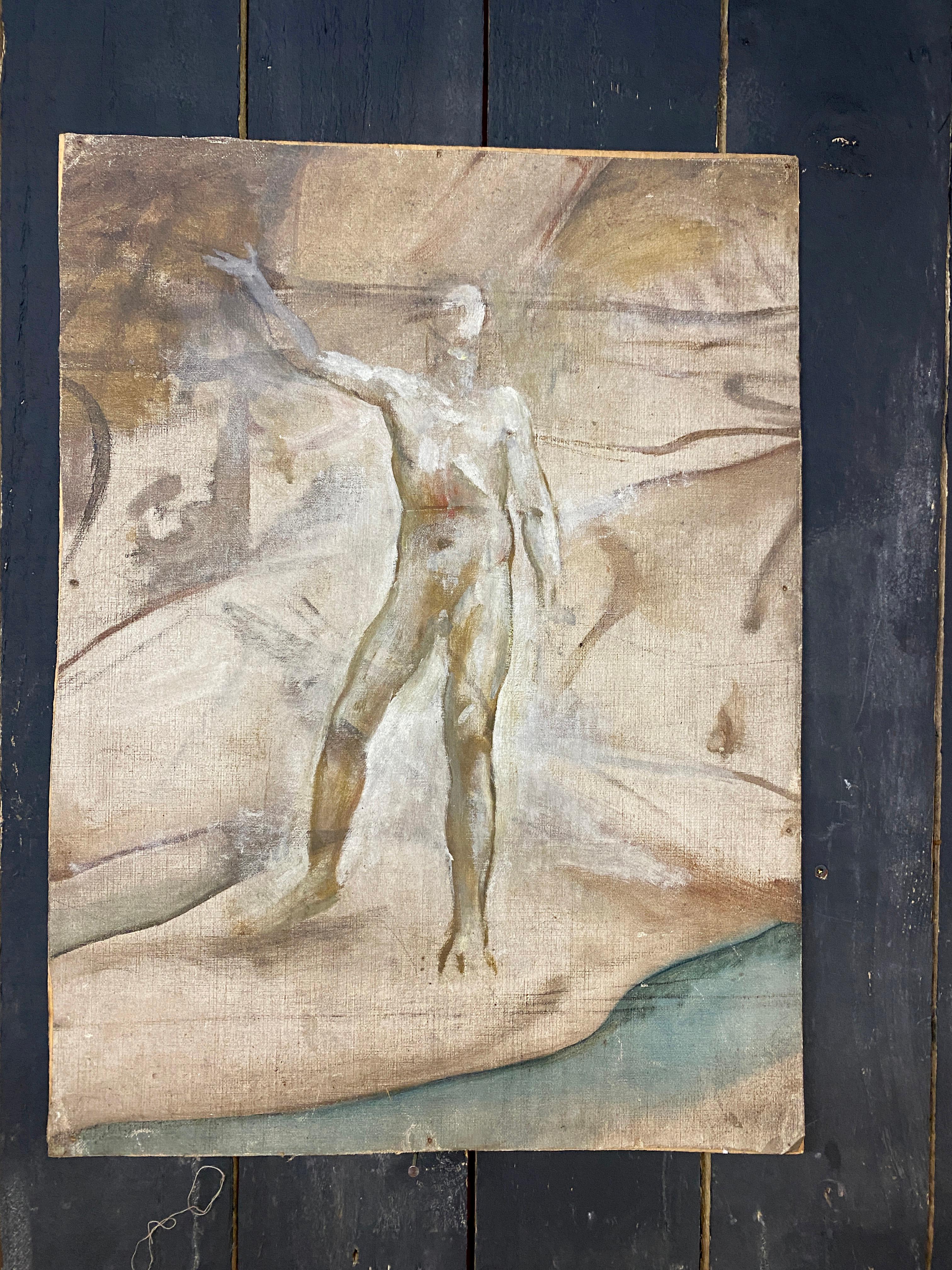 Art Deco Alfons Verheyen, (1903-1990) oil on panel circa 1930 For Sale