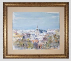 View of Rome - Original Oil on Canvas by Alfonso Avanessian - 1990s