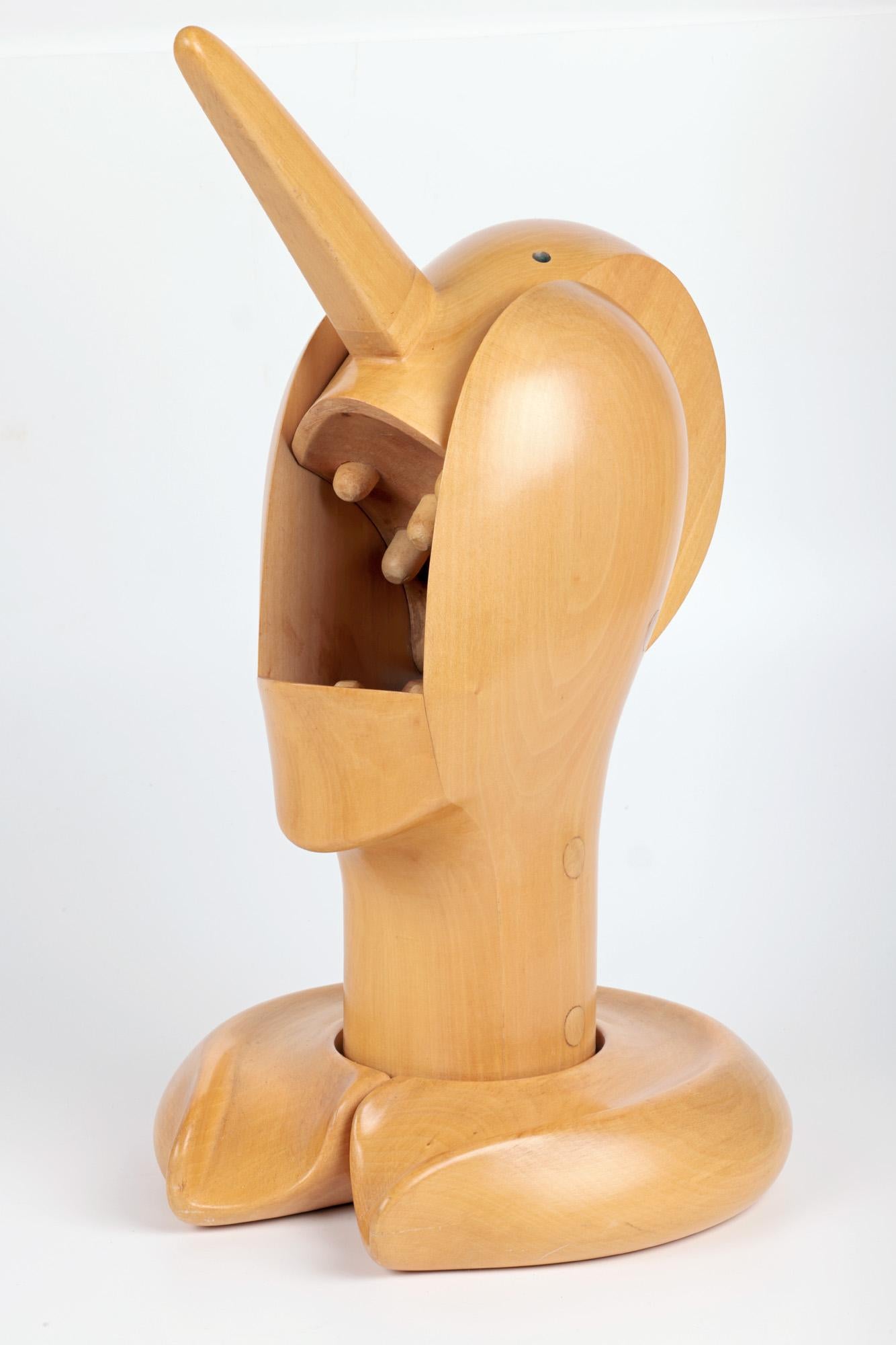 Wood Alfonso Bini Firenze Italian Carved Head Orange Squeezer For Sale