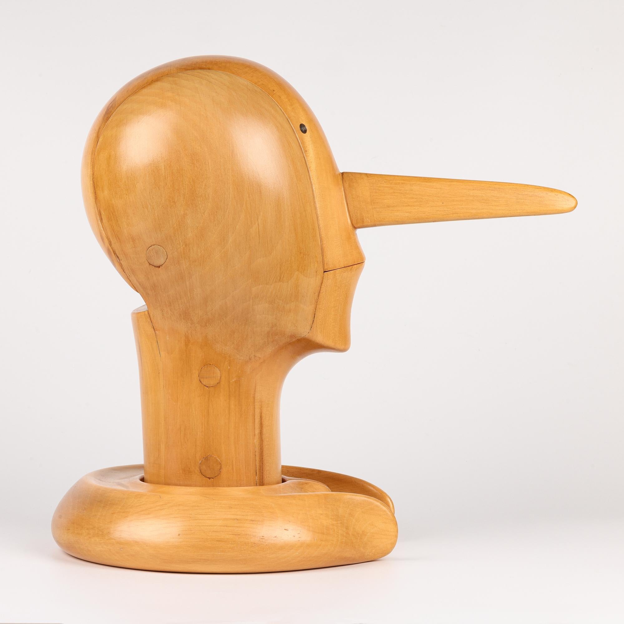 Alfonso Bini Spremiagrumi Pinocchio in legno biondo di metà secolo in vendita 1