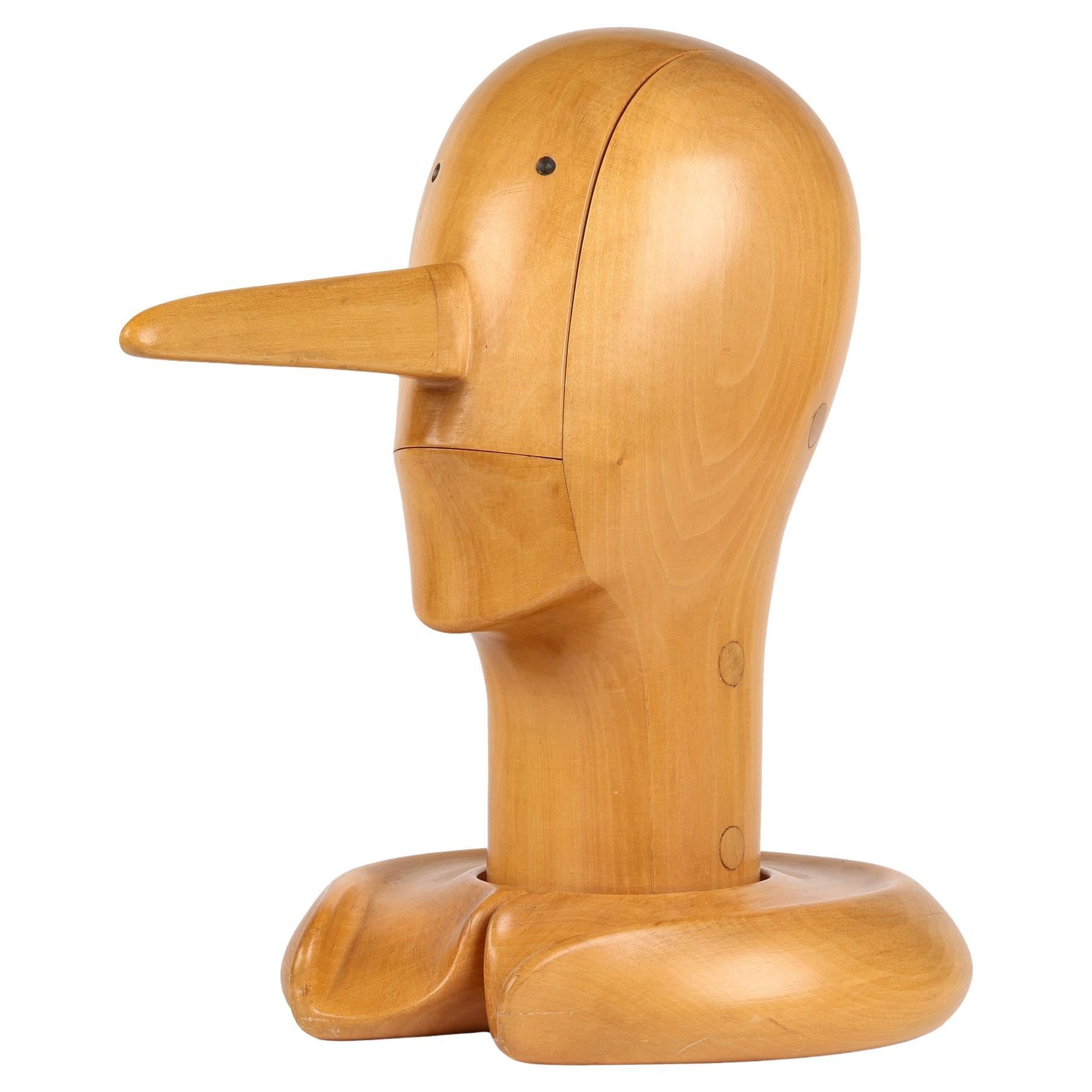 Alfonso Bini Spremiagrumi Pinocchio in legno biondo di metà secolo in vendita