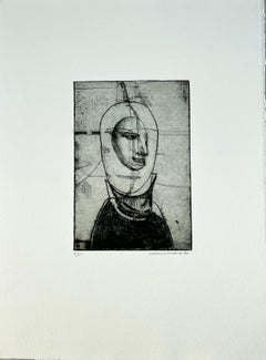 Espagnol 1986 édition limitée signée gravure à l'eau-forte 15x11 in.