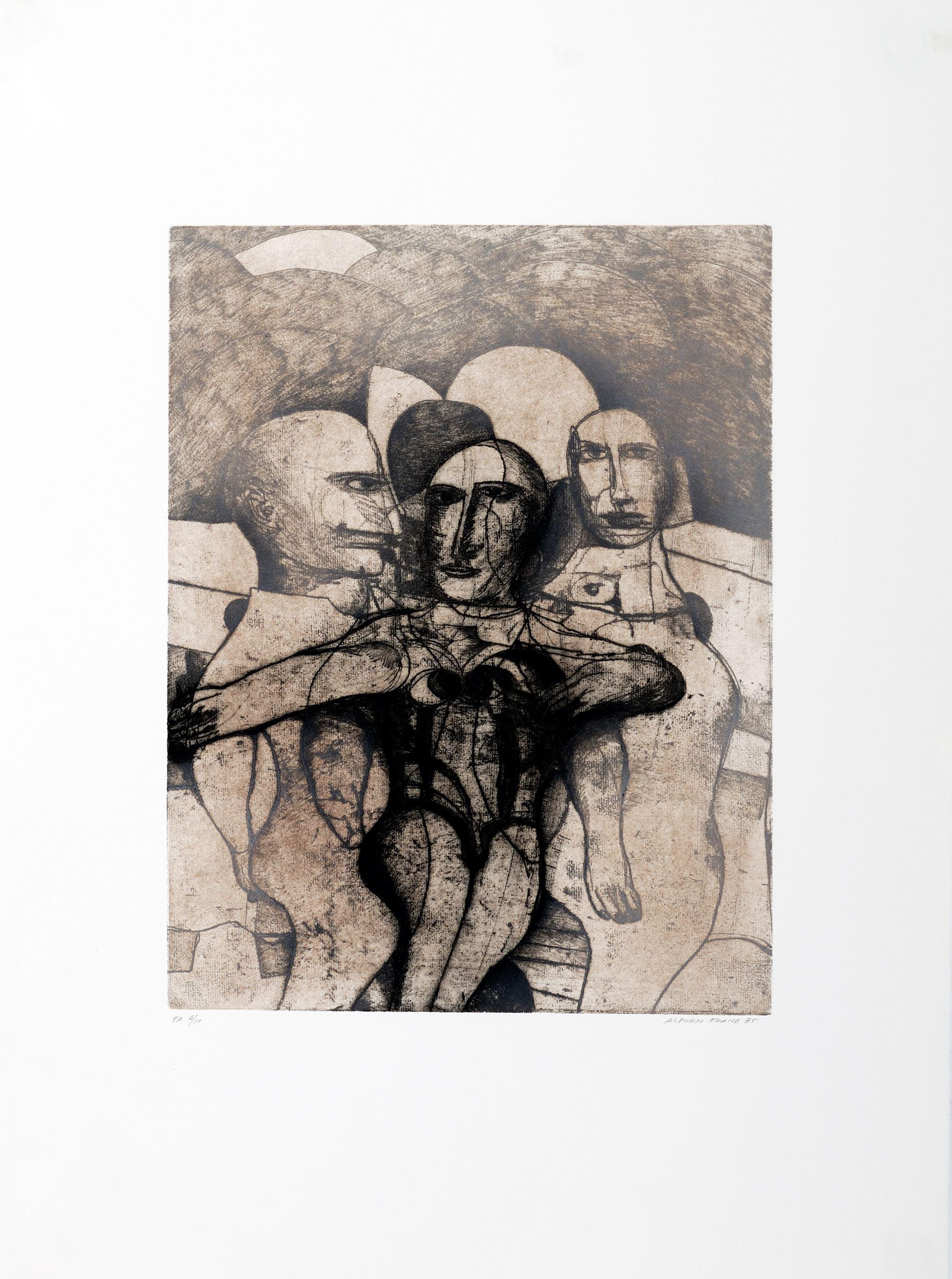 Alfonso Fraile (Spain, 1930-1988)
'Hombres', 1985
engraving on paper
18.2 x 13.8 in. (46 x 35 cm.)
Edition of 10
ID: FRA1262-002-010
Hand-signed by author
_____________________________________________
Alfonso Fraile was a Spanish painter. He was
