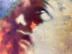 Abstract Oil on Canvas Figurative Portrait Multi-Color Bright