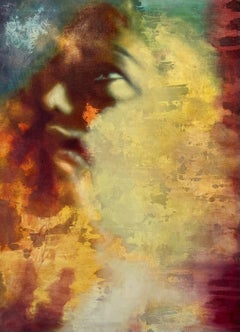 Abstract Oil on Canvas Figurative Portrait Multi-Color Bright