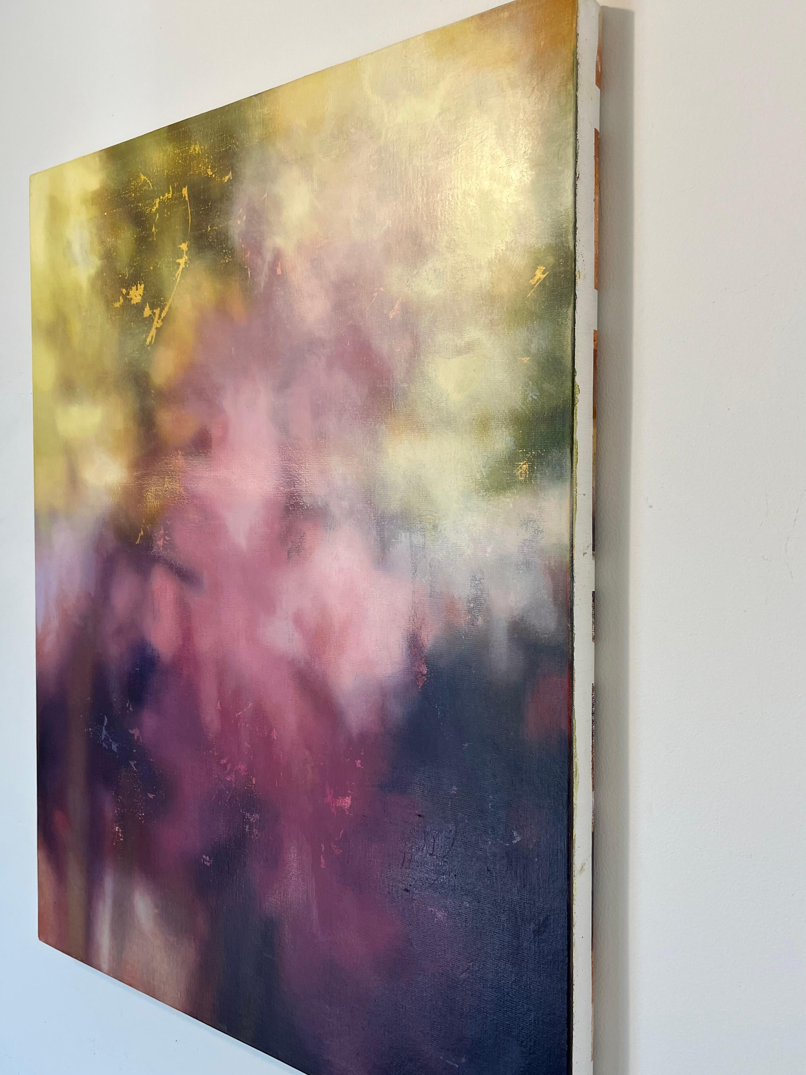 Afternoon Light
Description: Oil on linen, purple, pink, gestural, modern, abstract

This abstract painting tells a story of the light streaming through the window late in the afternoon. It’s glowing use of color and light create the sense of warmth
