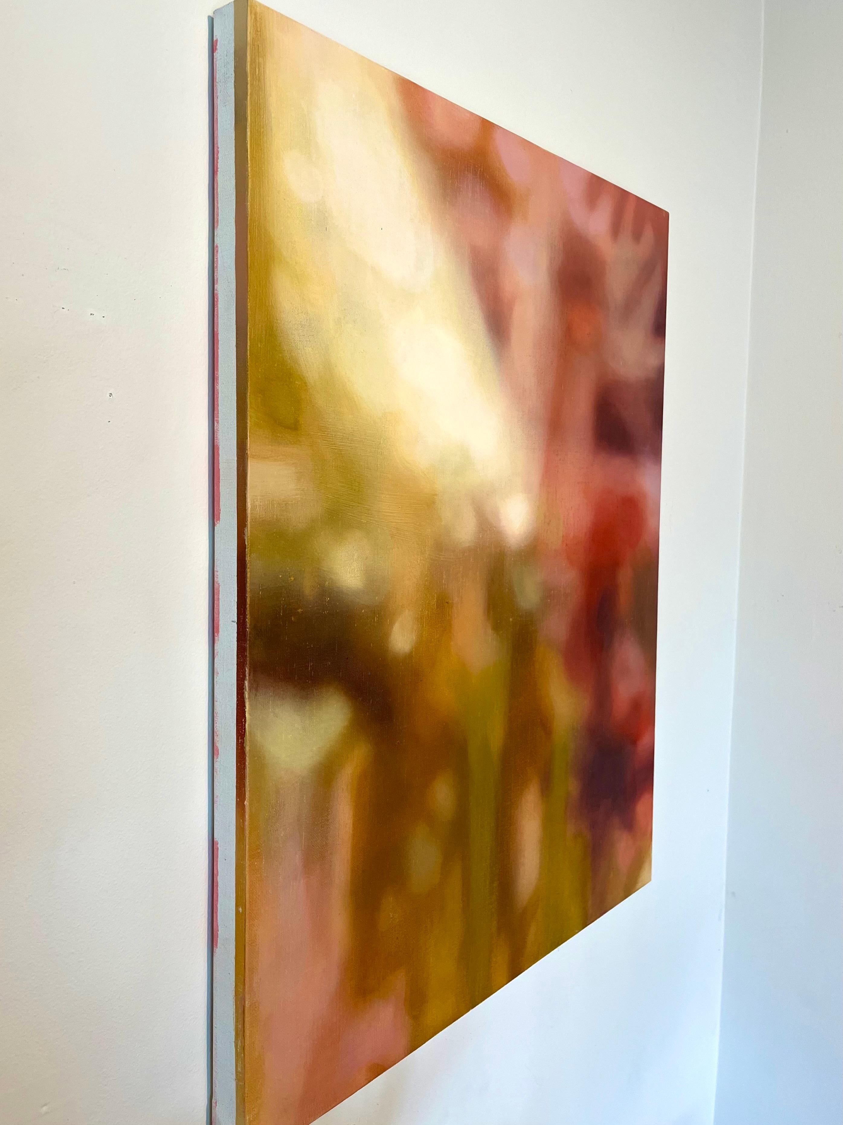 Late Sun
Description: Oil on linen, red, pink, gestural, modern, abstract

This abstract painting tells a story of the light streaming through the window late in the afternoon. It’s glowing use use of color and light create the sense of warmth from