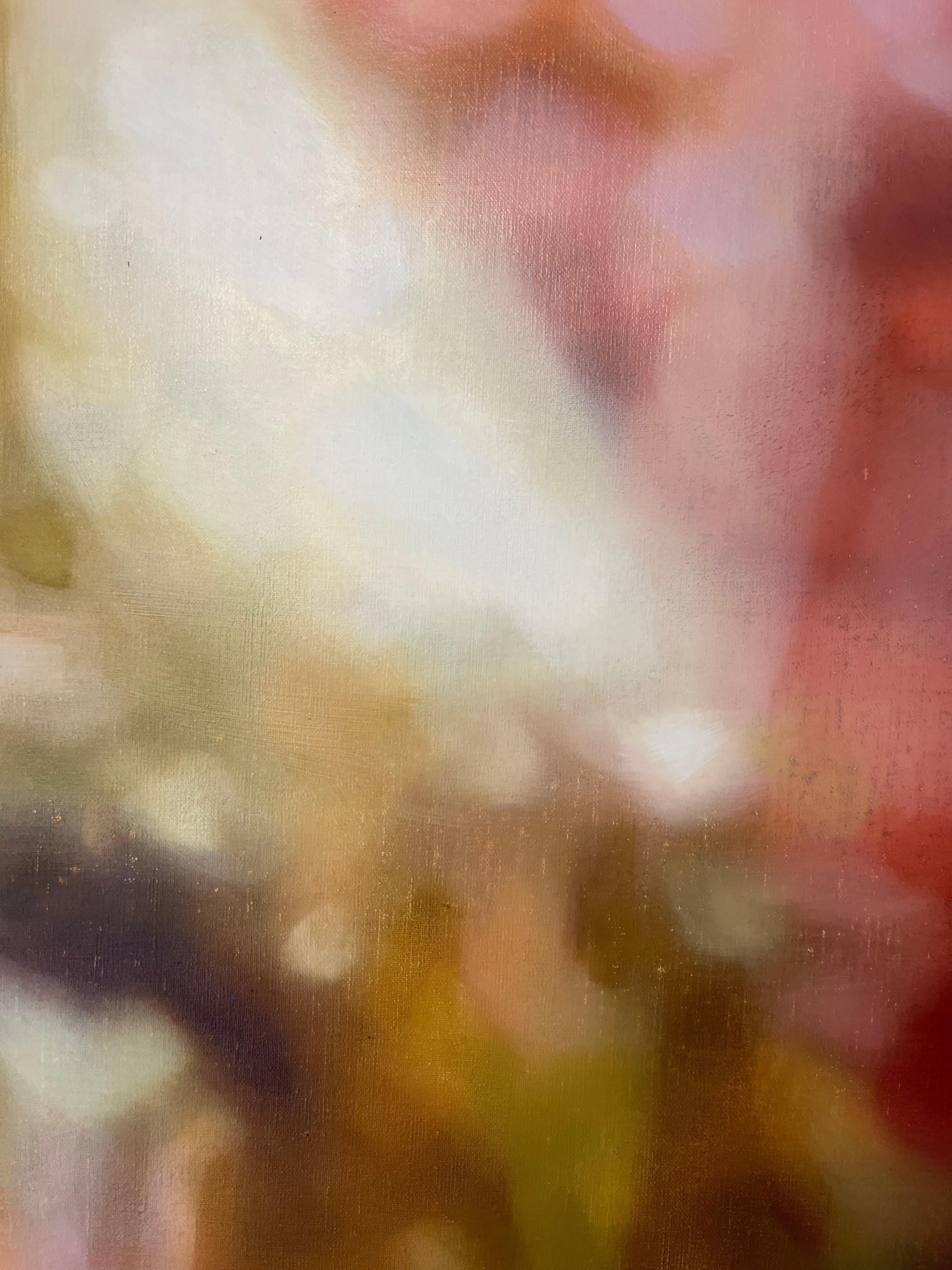 Späte Sonne
Beschreibung: Öl auf Leinen, rot, rosa, gestisch, modern, abstrakt

Dieses abstrakte Gemälde erzählt eine Geschichte über das Licht, das am späten Nachmittag durch das Fenster fällt. Die leuchtende Verwendung von Farbe und Licht erzeugt