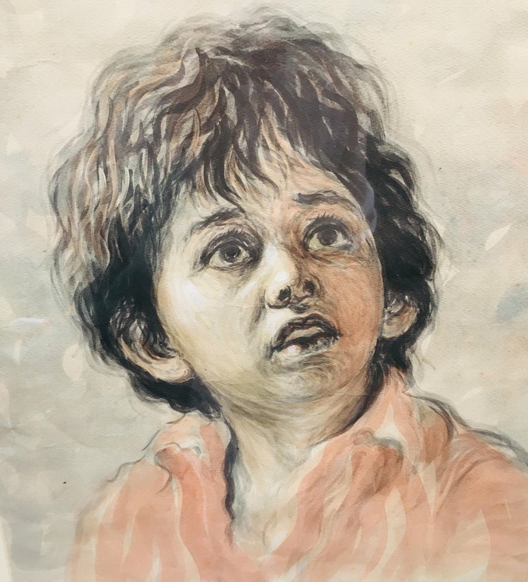Alfonso Grassi CHILD Alfonso Grassi Watercolor on paper Portrait