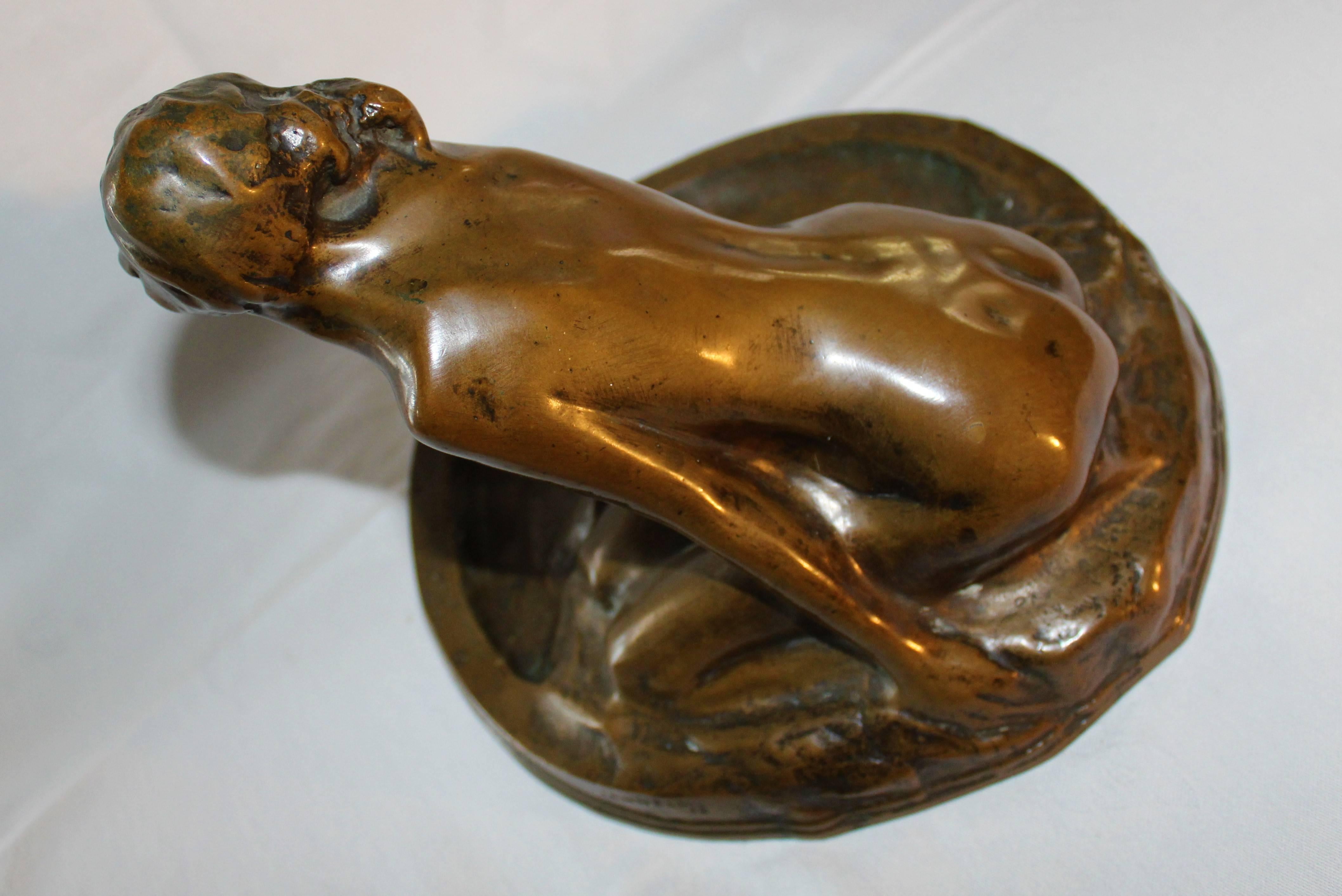 Modern Alfonso Iannelli Bronze Nude Figural Sculpture