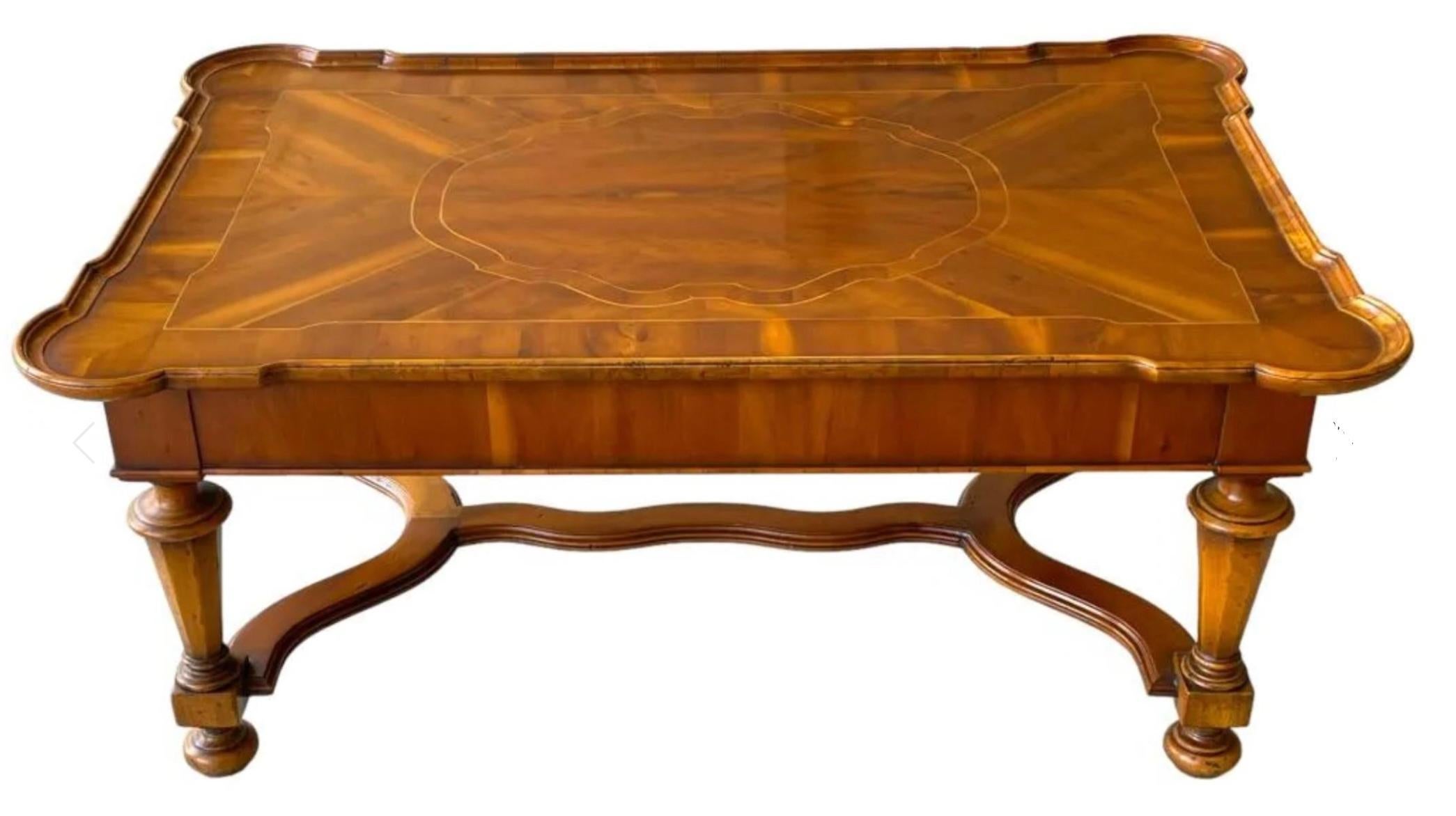 Alfonso Marina 18th C Style Spanish Colonial Inlaid Coffee Cocktail Table In Good Condition In LOS ANGELES, CA