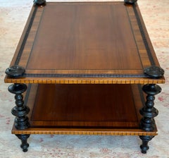 Alfonso Marina Ebanista Ebony & Fruitwood Spanish Colonial Inlaid Cocktail Table