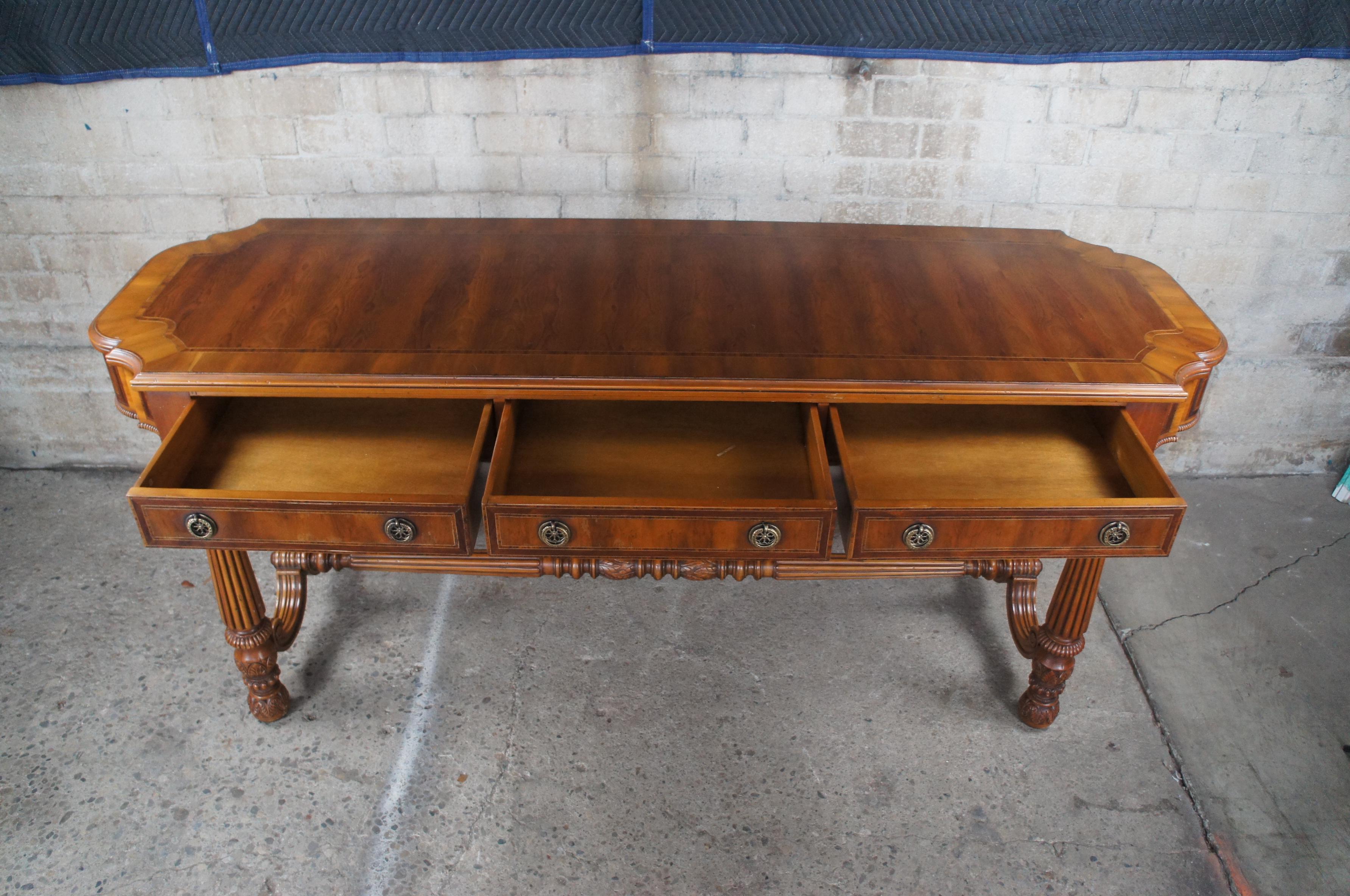 Alfonso Marina Ebanista English Georgian Inlaid Cedar Sideboard Console Table For Sale 6