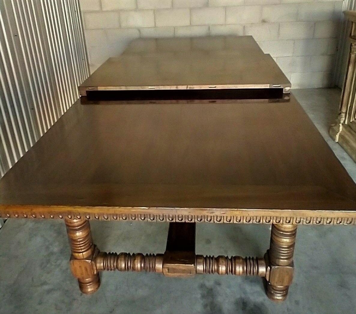 Alfonso Marina Ebanista Style Spanish Colonial Extension Dining Table In Good Condition In LOS ANGELES, CA