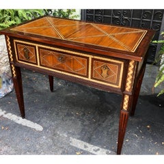 Alfonso Marina for Ebanista Style Spanish Colonial Inlaid Petit Side Table