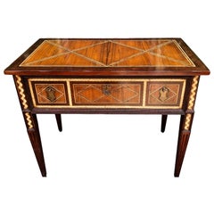 Used Alfonso Marina for Ebanista Style Spanish Colonial Inlaid Petit Side Table