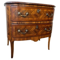 Alfonso Marina French Louis XV Style Bombe Marquetry Walnut Chest of Drawers