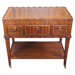 Alfonso Marina Georgian Style Rosewood Inlaid Buffet Dry Bar Cart Serving Table