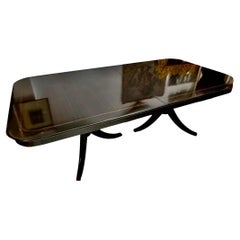 Alfonso Marina Macassar Ebony Tula Double Pedestal Dining Table