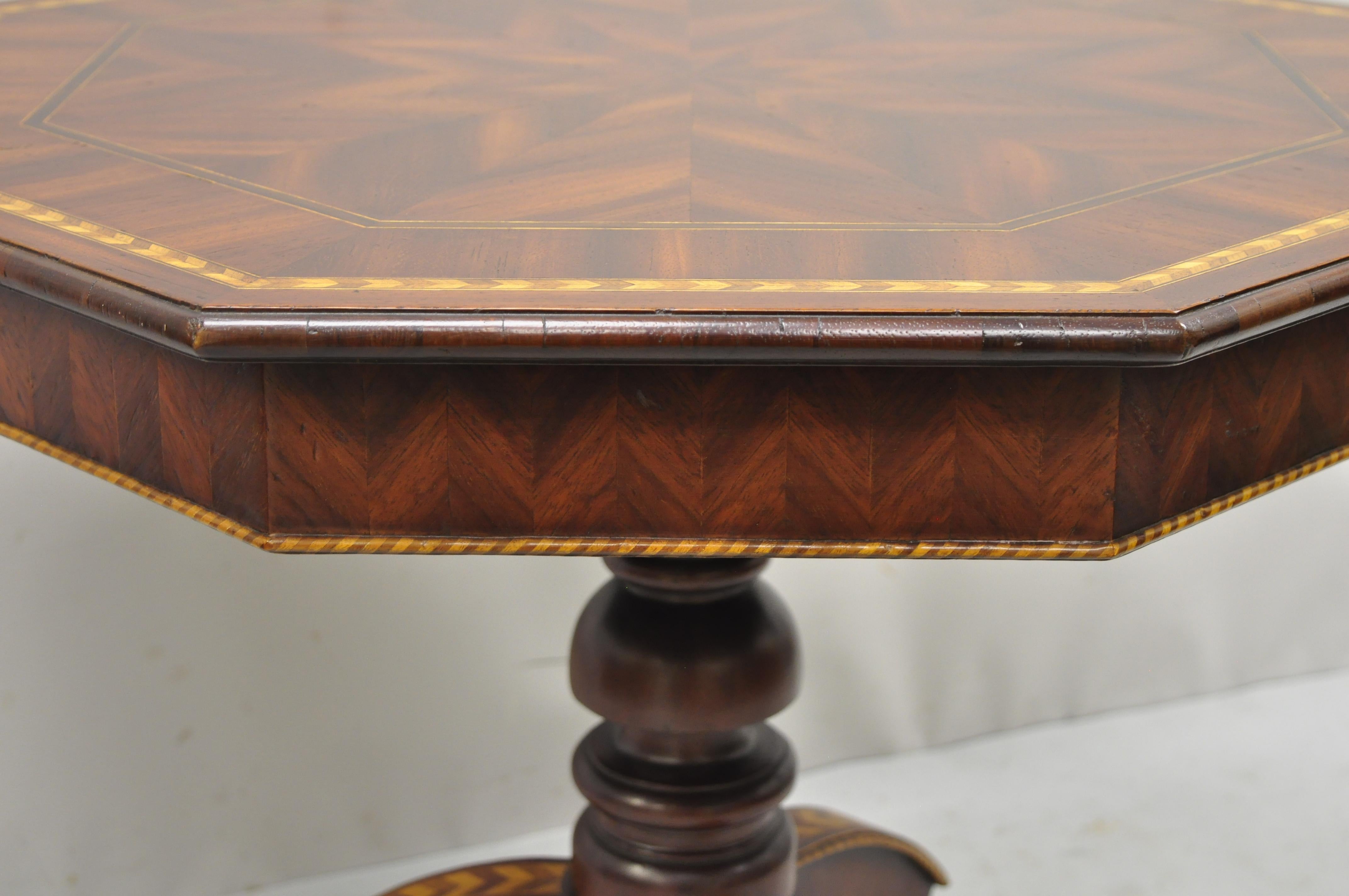 Alfonso Marina Marquetry Inlaid Spanish Sorrentino Occasional Lamp Side Table In Good Condition In Philadelphia, PA
