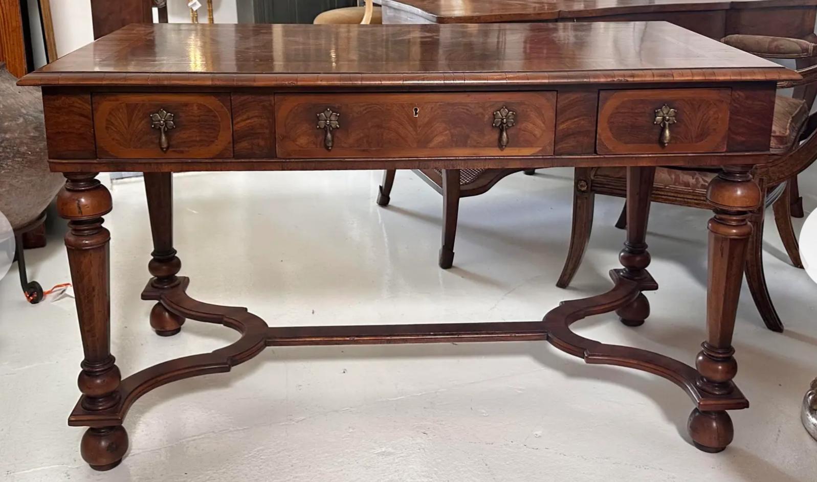 Spanish Colonial Alfonso Marina Mesa De Respaldo Bordeaux Writing Table Desk