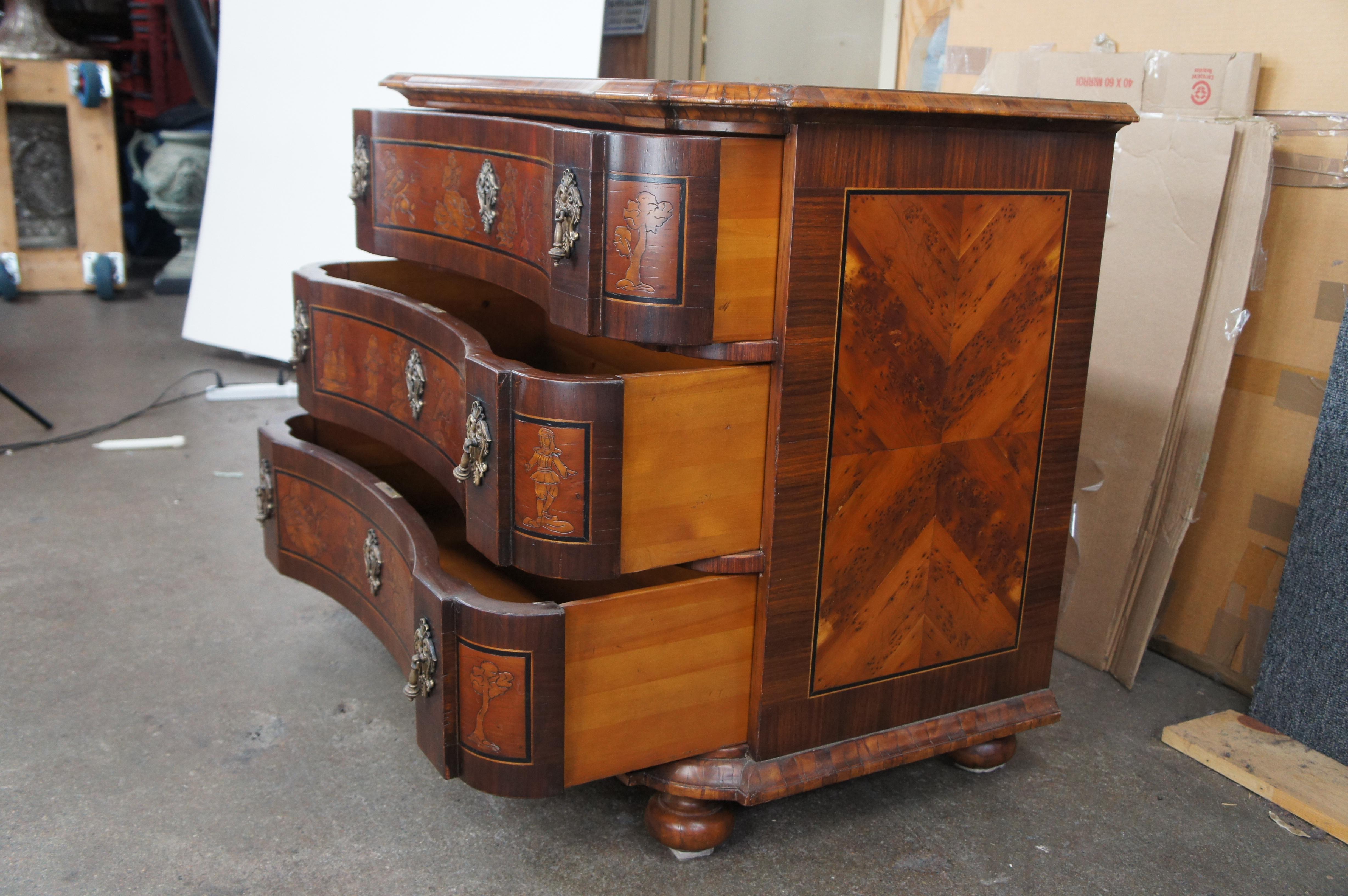 Alfonso Marina Siena Chinoiserie-Kommode aus Mahagoni, Nussbaumholz und Wurzelholz 2