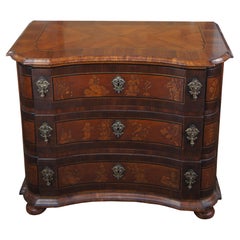 Retro Alfonso Marina Siena Mahogany Walnut Burl Chinoiserie Chest of Drawers Commode