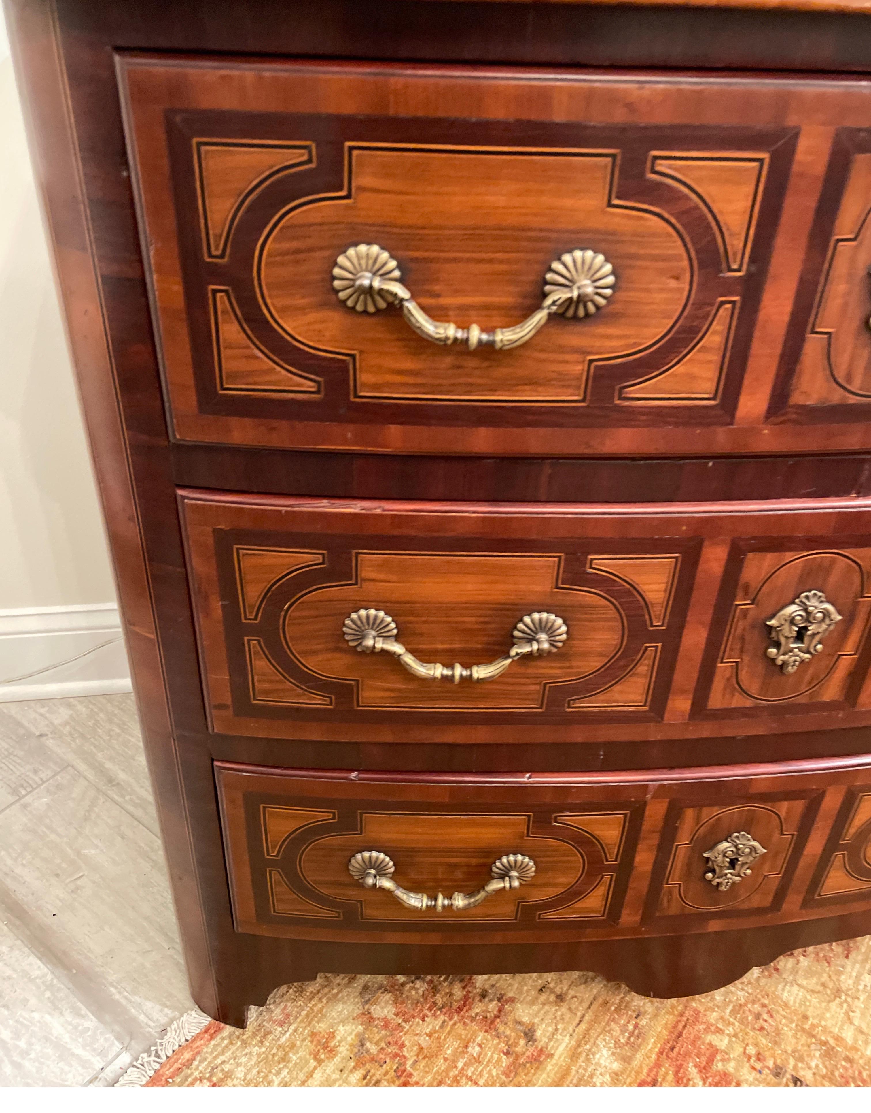 Alfonso Marina Three Drawer Hand Crafted Inlaid Commode In Good Condition For Sale In West Palm Beach, FL