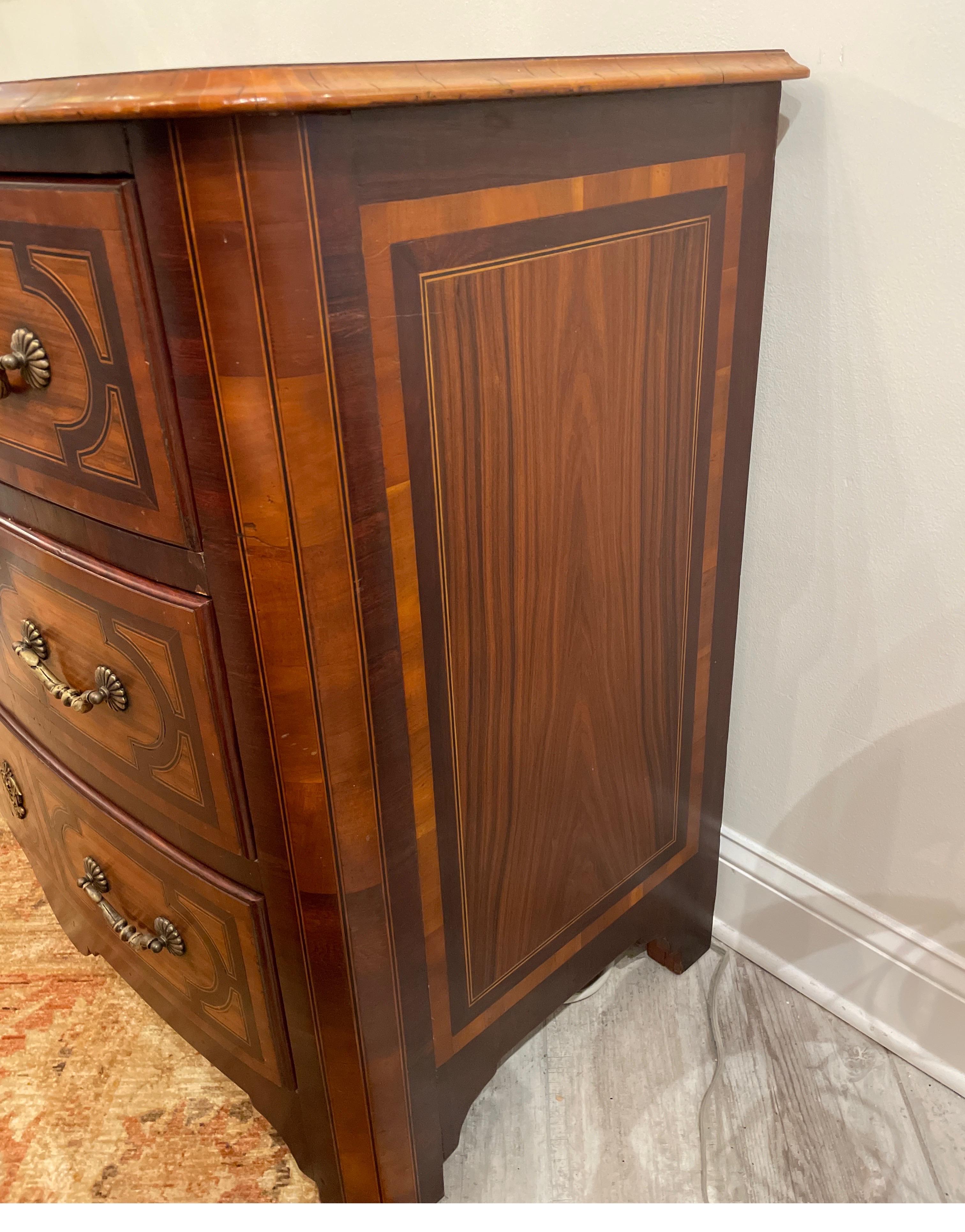 Alfonso Marina Three Drawer Hand Crafted Inlaid Commode For Sale 1