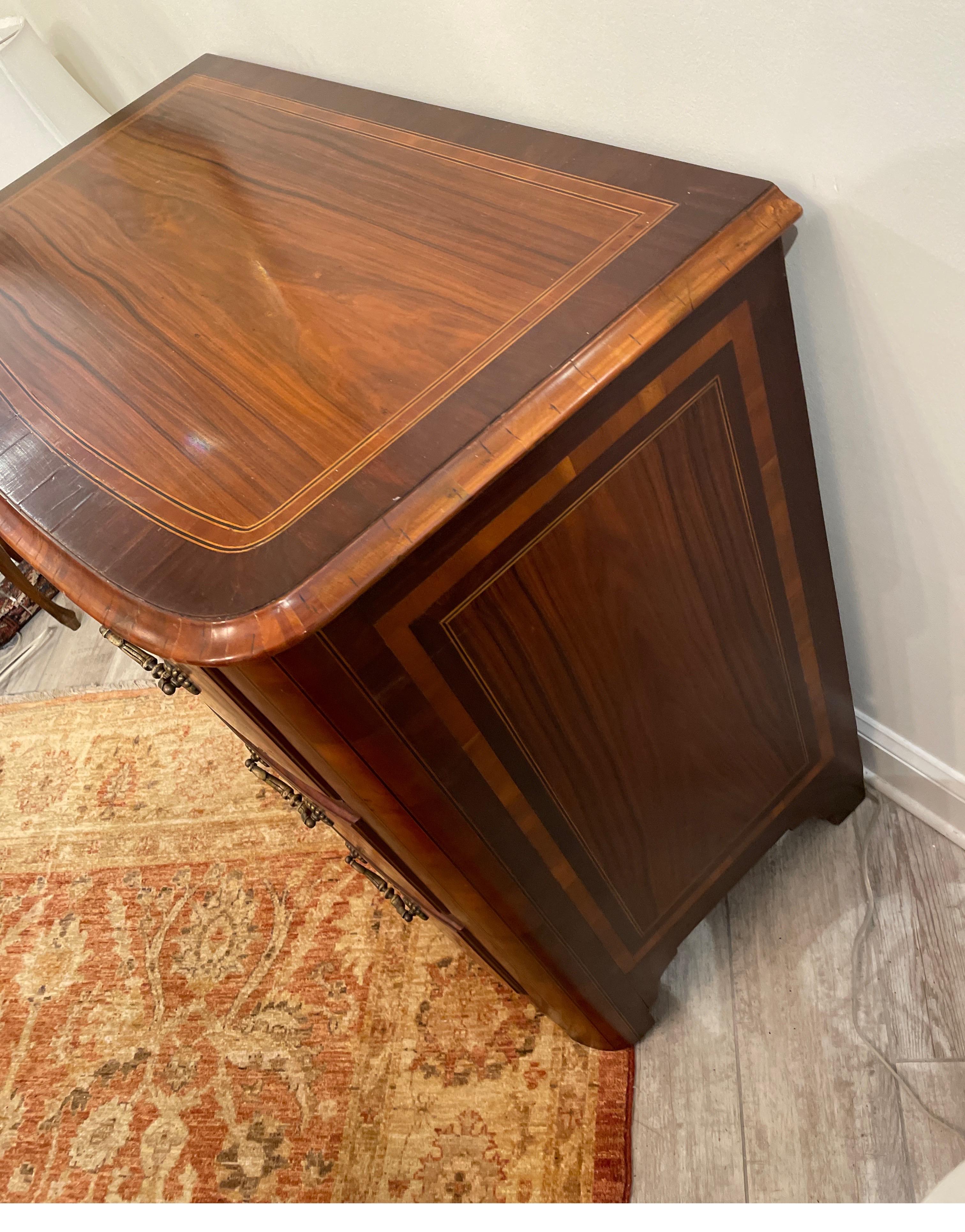 Alfonso Marina Three Drawer Hand Crafted Inlaid Commode For Sale 2