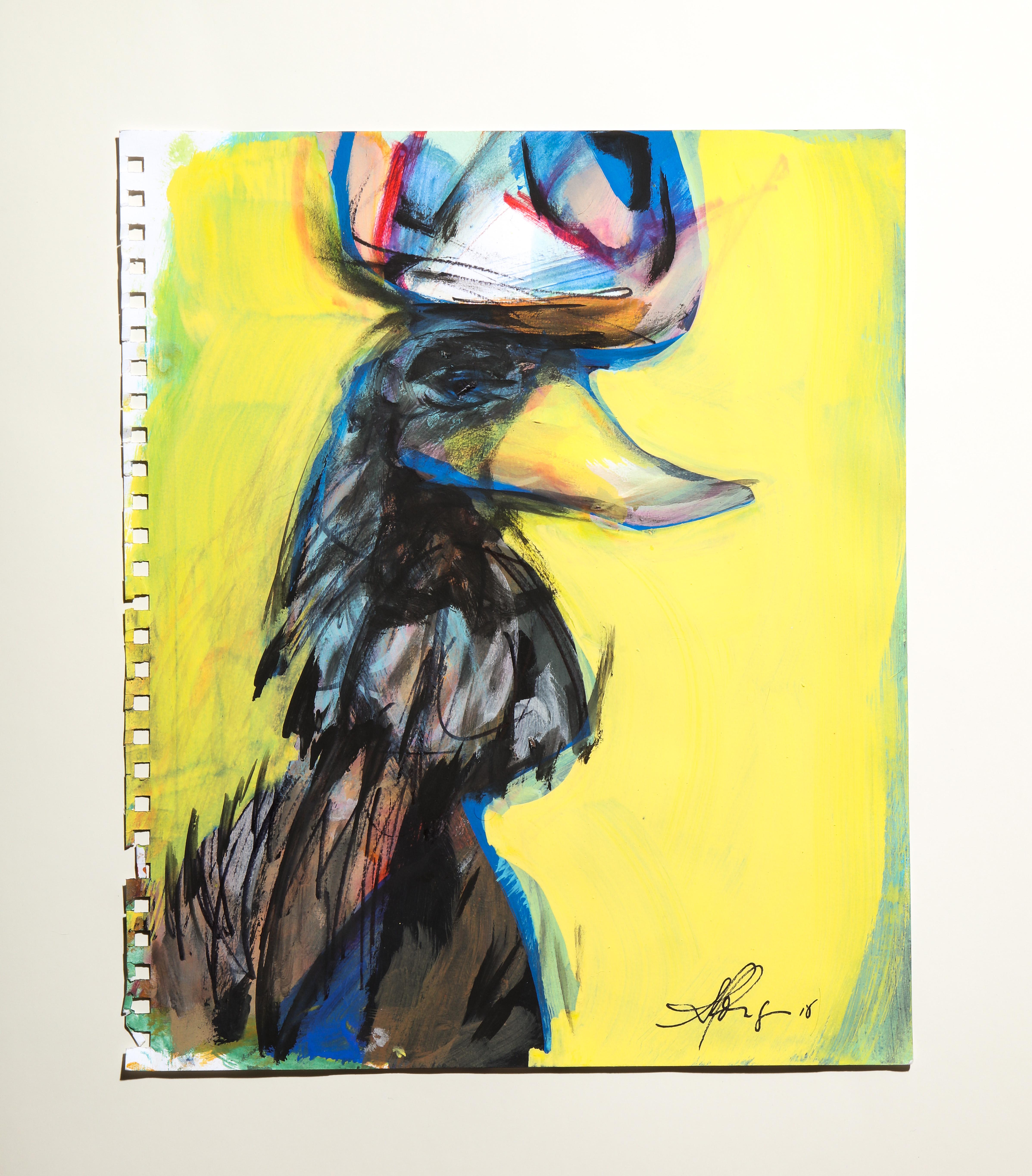 Contemporary painting 'Rooster III' (Rooster Collection) by Alfonso Muñoz im Angebot 1