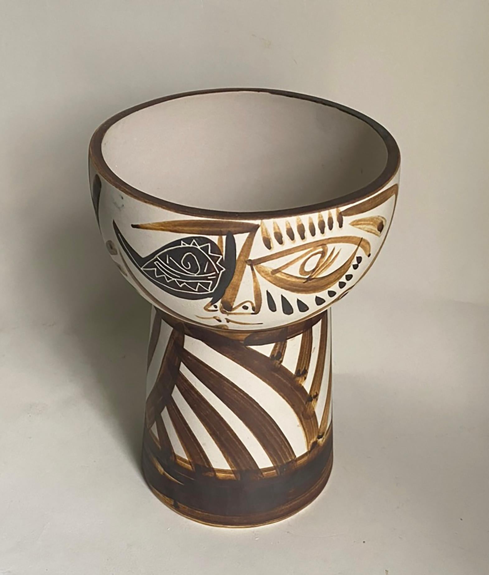 Hand-Painted Alfonso Otero Regal Face Vase in the Style of Picasso For Sale