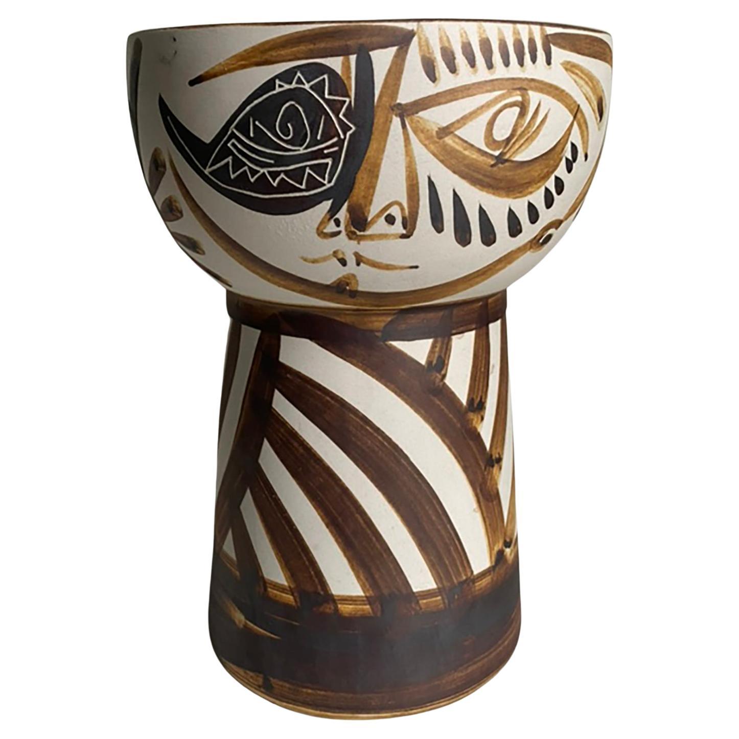 Alfonso Otero Regal Face Vase in the Style of Picasso For Sale