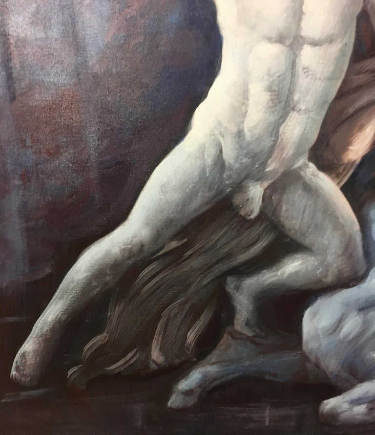 MYTHOLOGICAL SCENE Italian oil on canvas painting cm.100x100, Alfonso Pragliola Italia 2010
Frame available on request from our workshop.