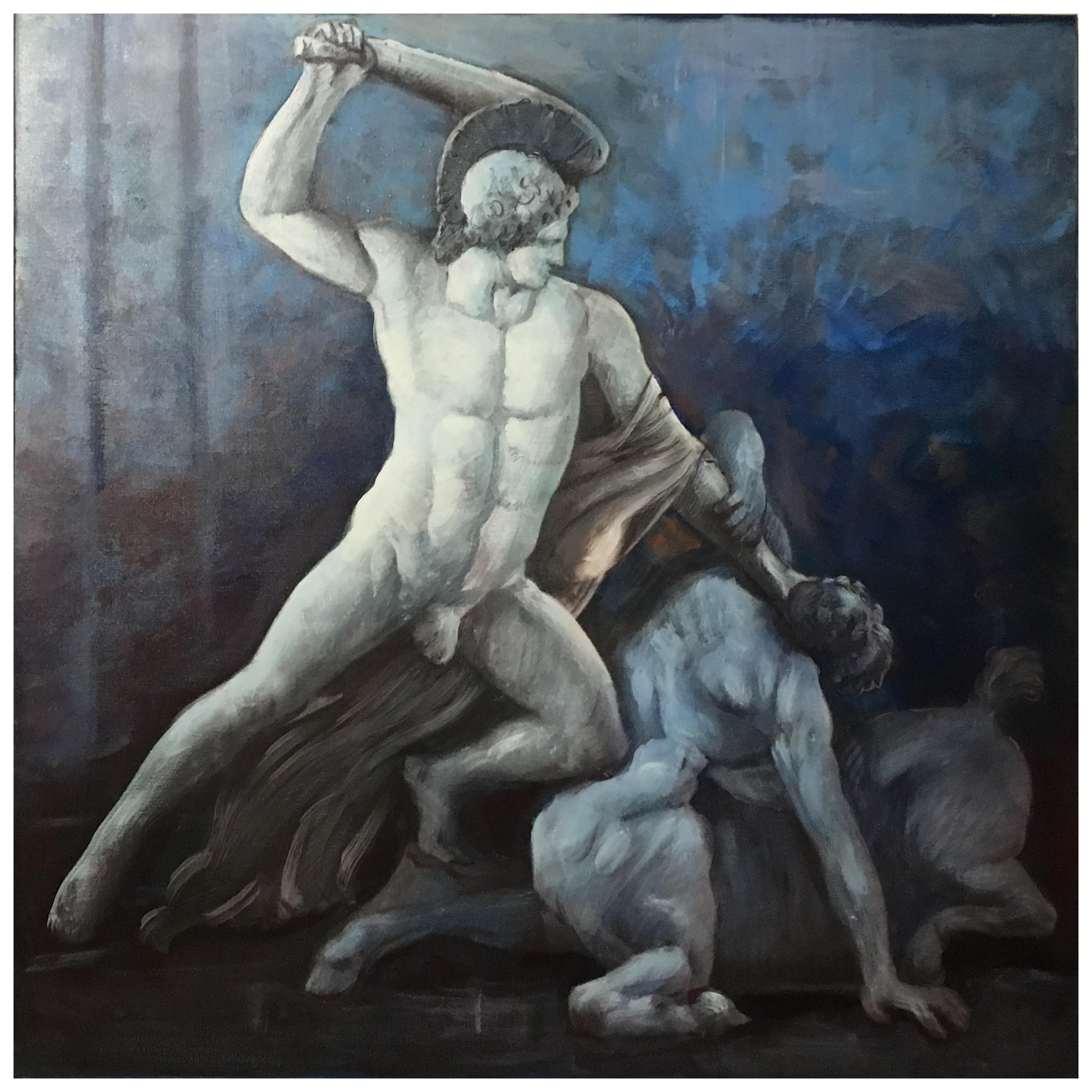 MYTHOLOGICAL SCENE- Italian School - Oil on canvas Painting.
