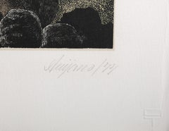 Manzano, Signed Modern Woodcut Screenprint by Alfonso Quijano Acero