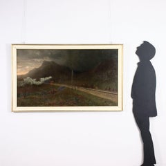 Landscape at Dawn with Train 1890, oil on canvas