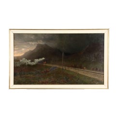 Landscape at Dawn with Train 1890, oil on canvas