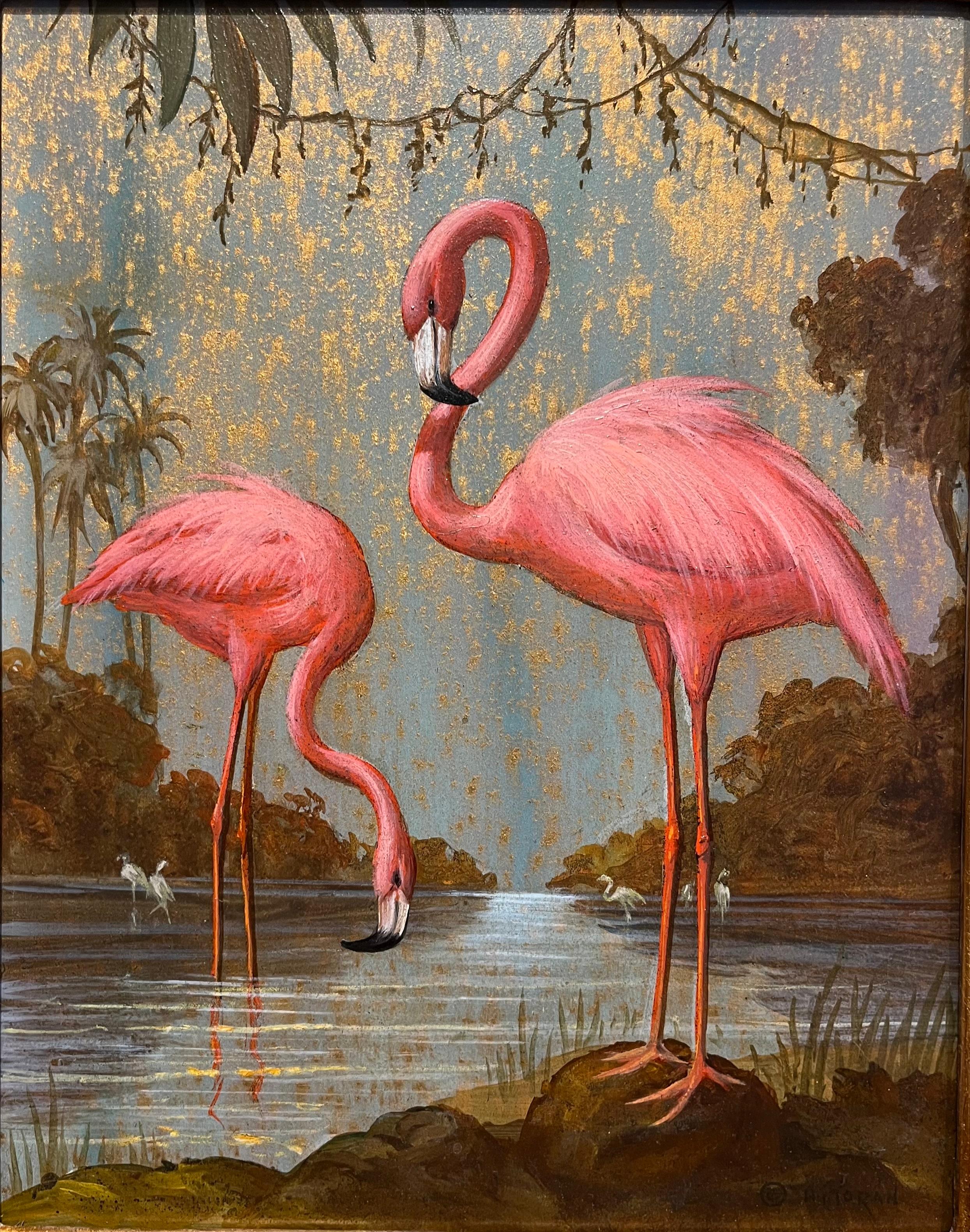 Flamants - Painting de Alfonso T Toran