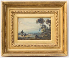 Landscape with Trees, Original Oil on Board Painting