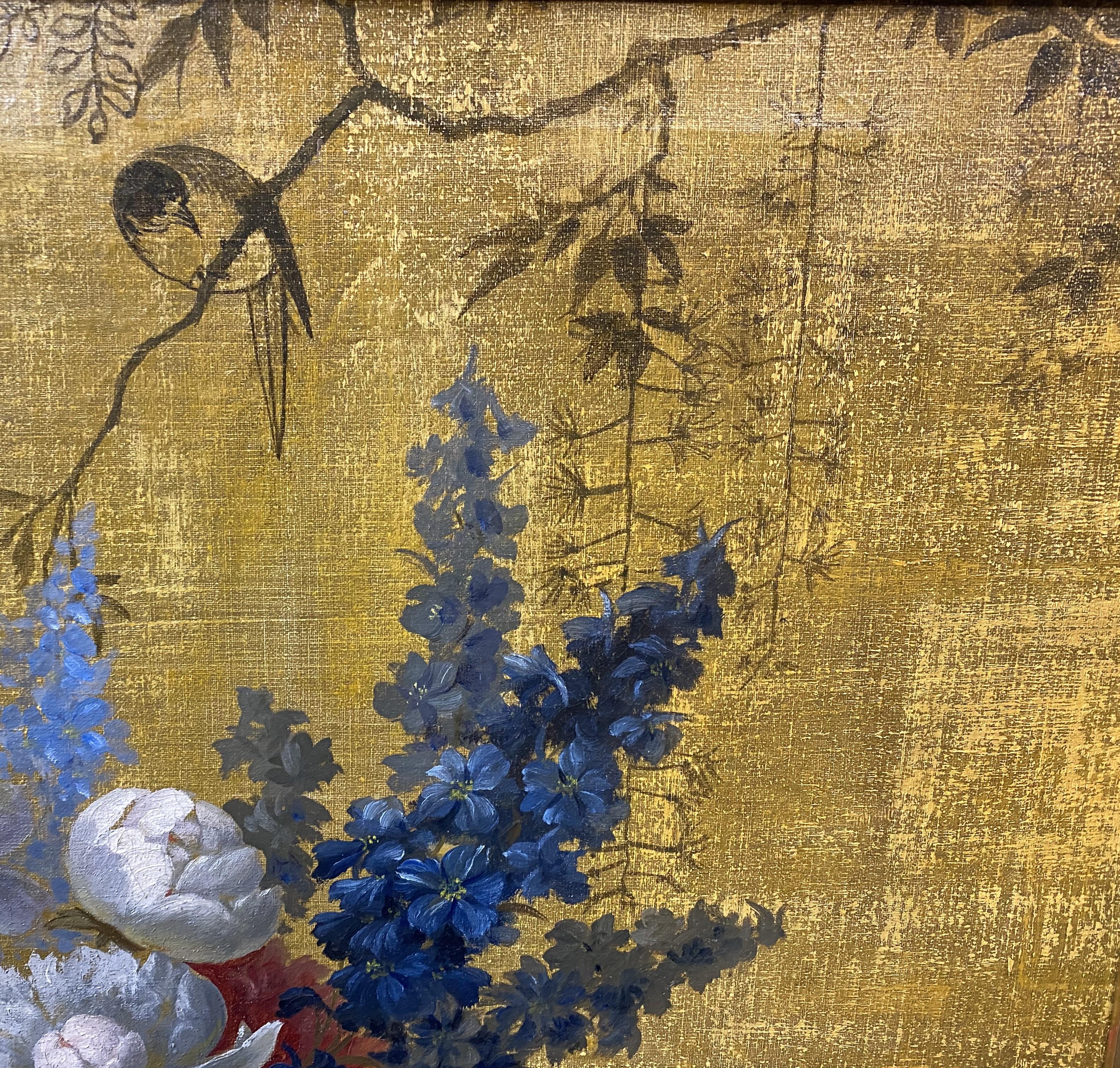 Orientalist Still Life with Flowers - Brown Still-Life Painting by Alfonso Toran