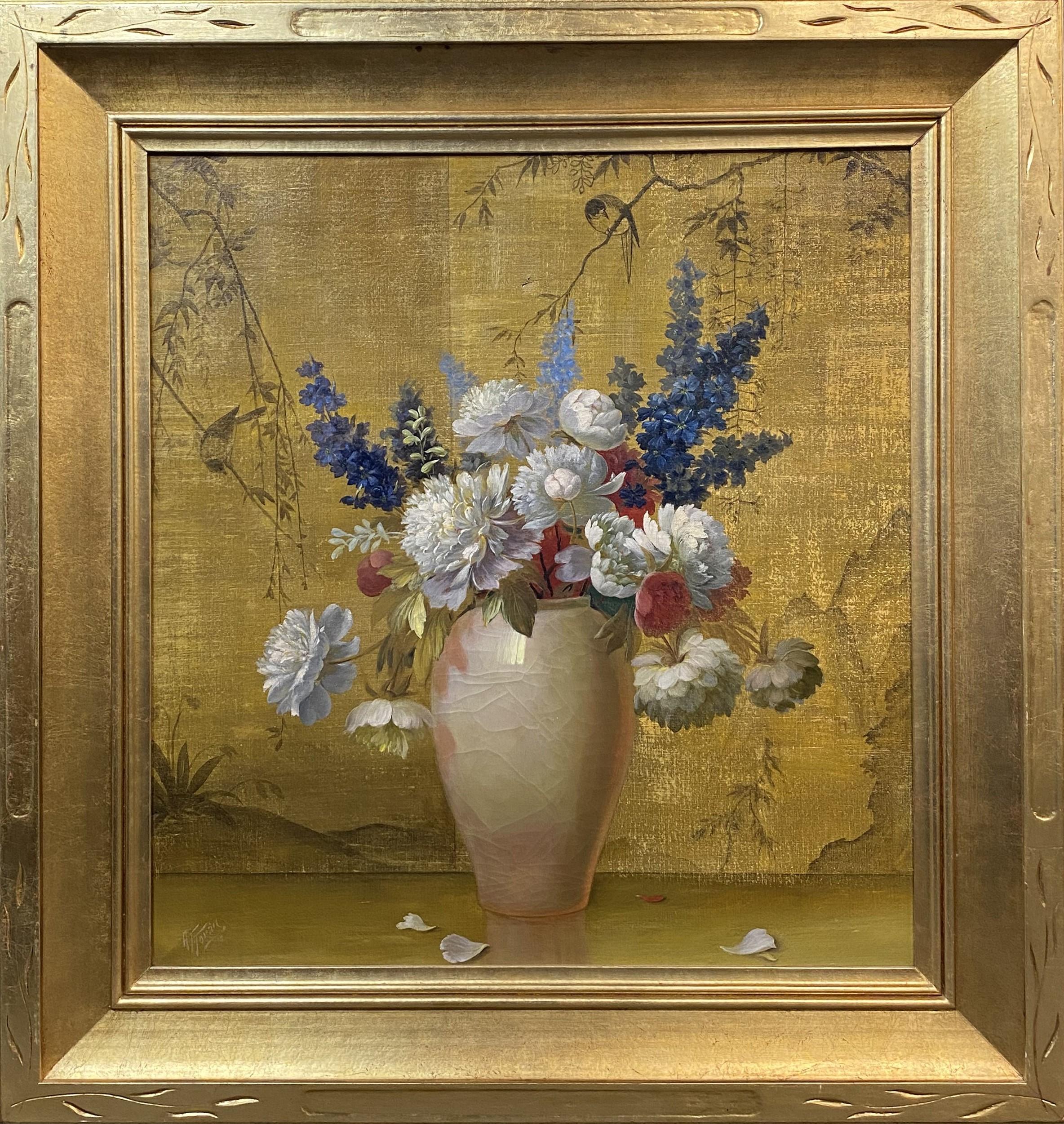 Alfonso Toran Still-Life Painting - Orientalist Still Life with Flowers