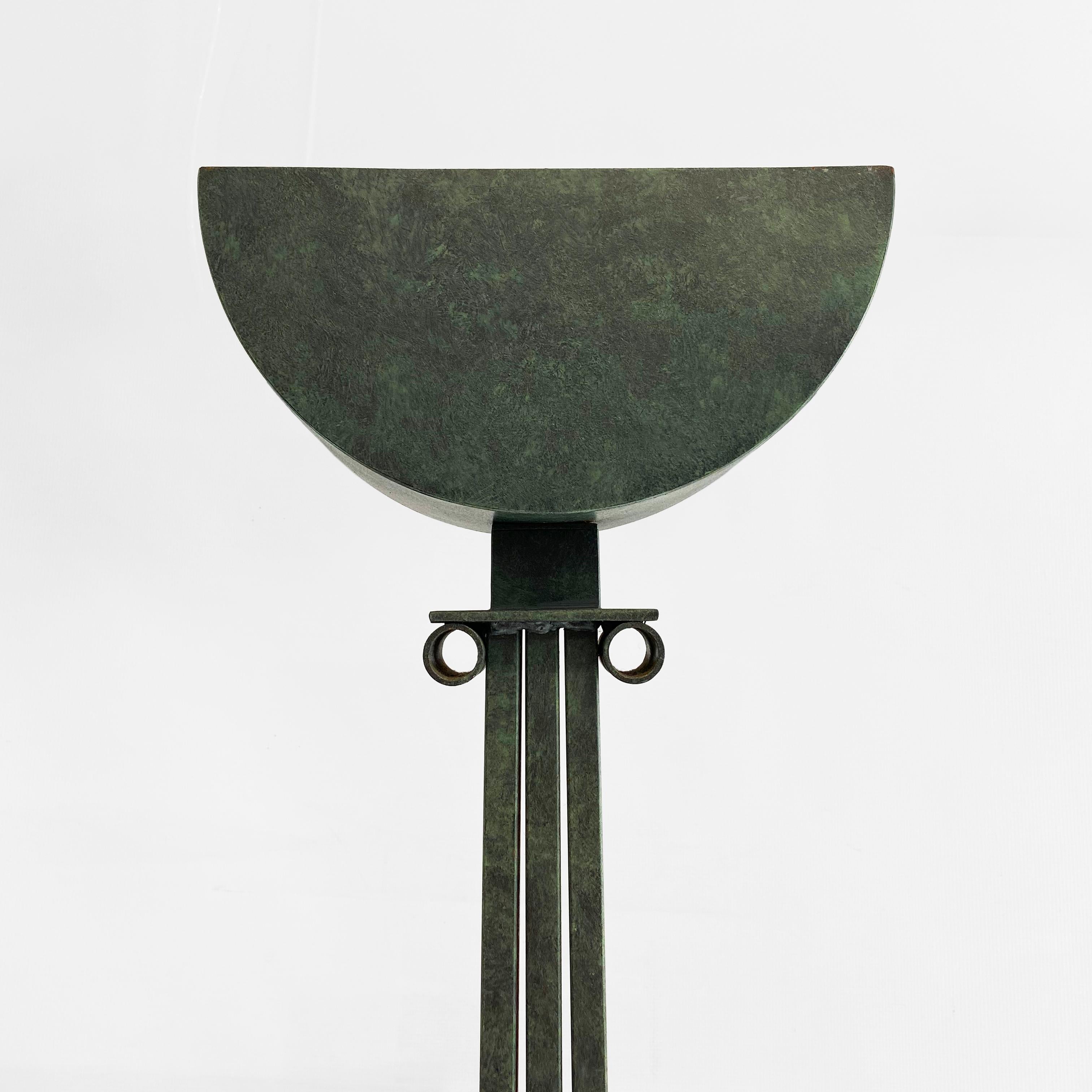 Iron Alfrank Neoclassical Column Floor Lamp 1980s Postmodern Torchiere Uplighter For Sale