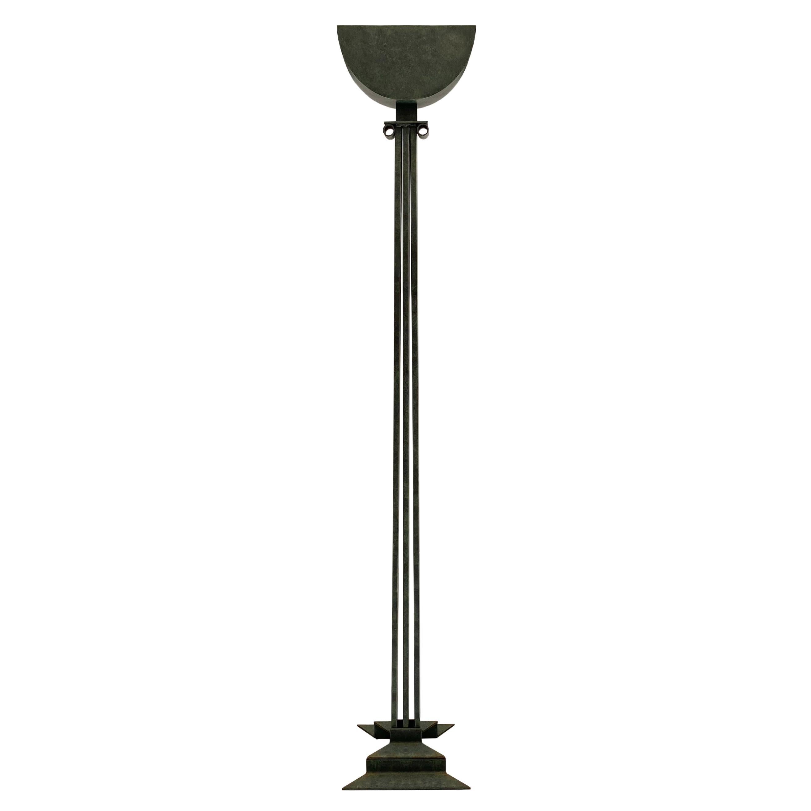 Alfrank Neoclassical Column Floor Lamp 1980s Postmodern Torchiere Uplighter