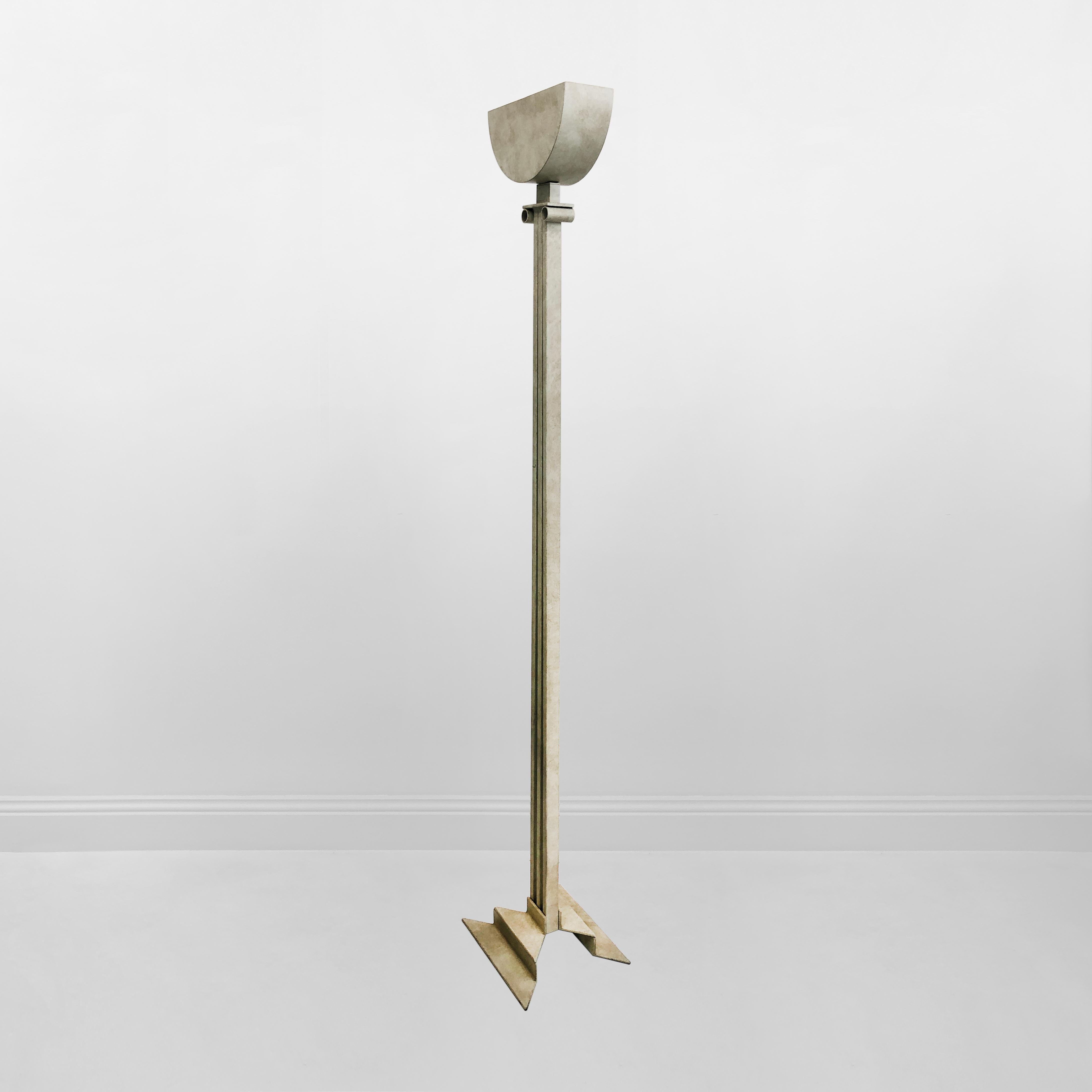 Post-Modern Alfrank Neoclassical Column Floor Lamp 1980s Postmodern Torchiere Uplighter 