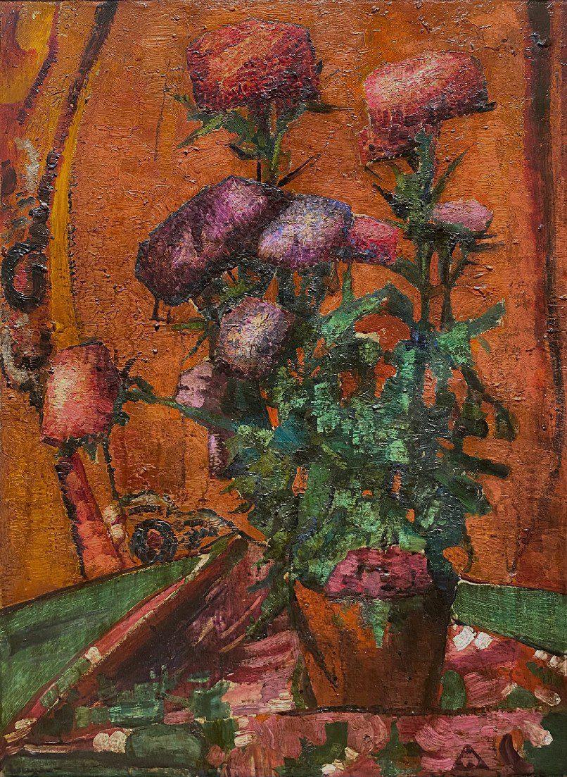 Alfred Aaron Wolmark Still-Life Painting - Floral Still Life, Post-Impressionist Early 20th Century Oil on Canvas