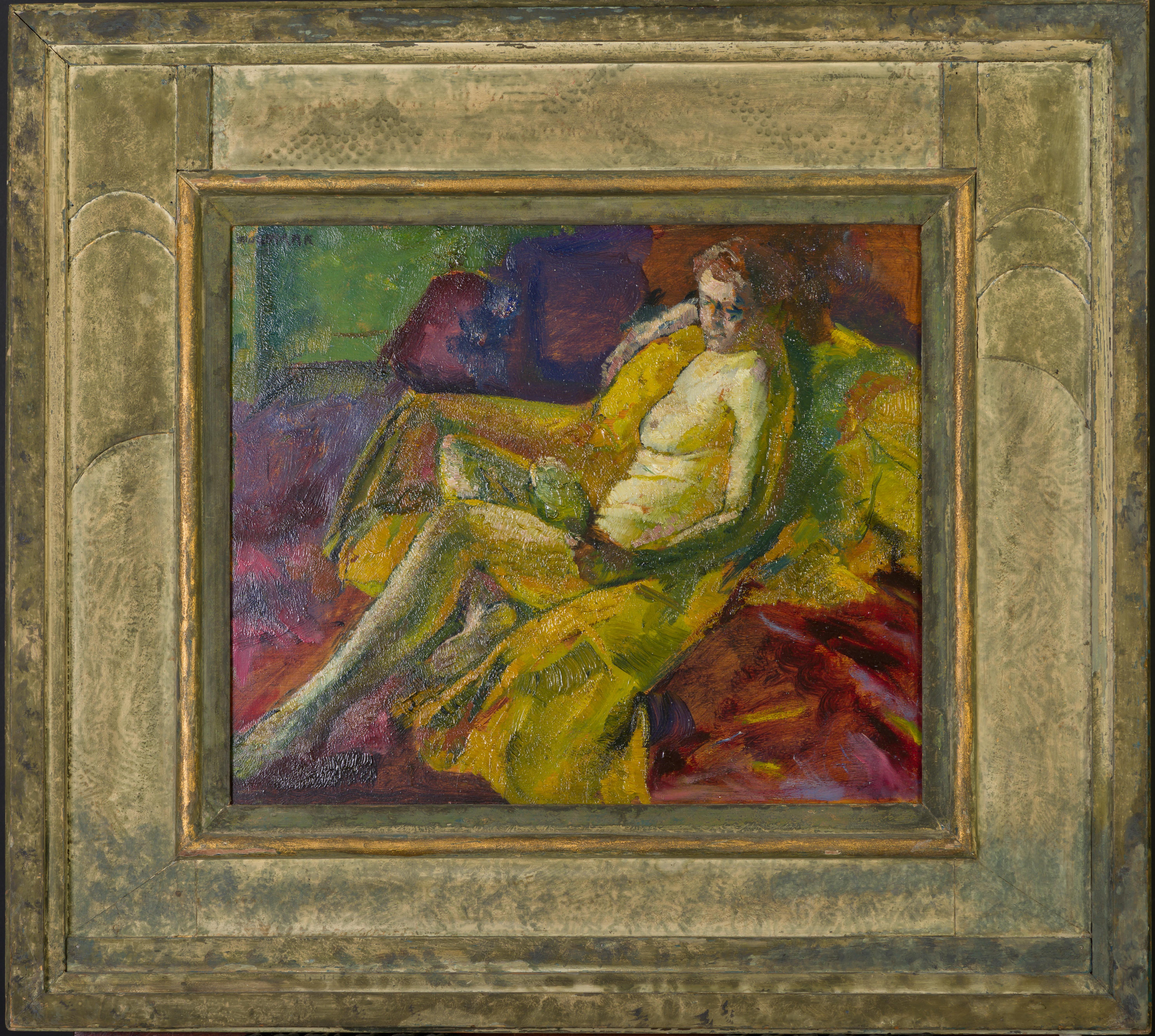 Nude Painting di Alfred Aaron Wolmark - Nudo reclinato