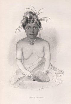 Reina de Rewa, grabado retrato de Fiyi del siglo XIX