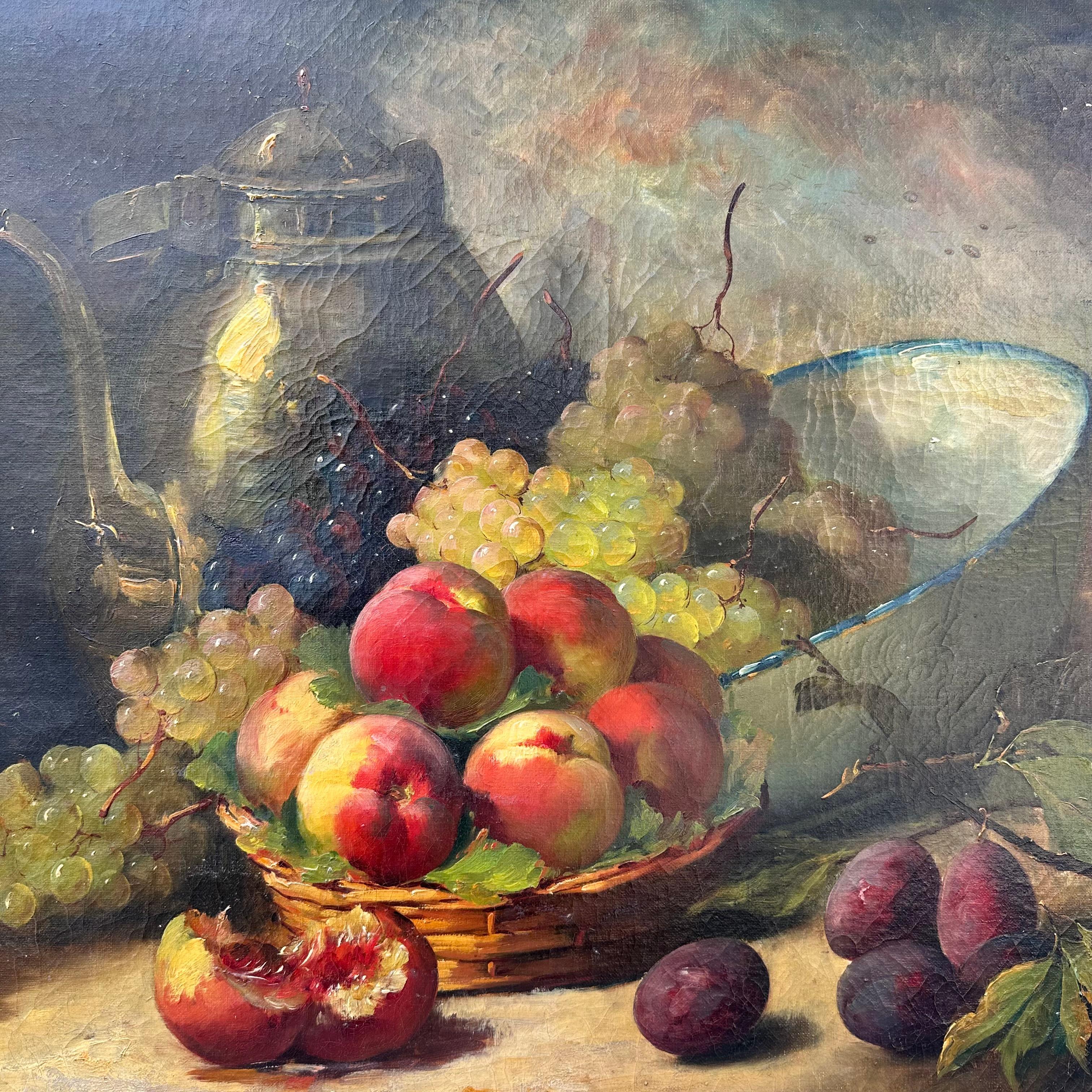Naturalist Still Life of Fruit by Alfred-Arthur Brunel de Neuville, France