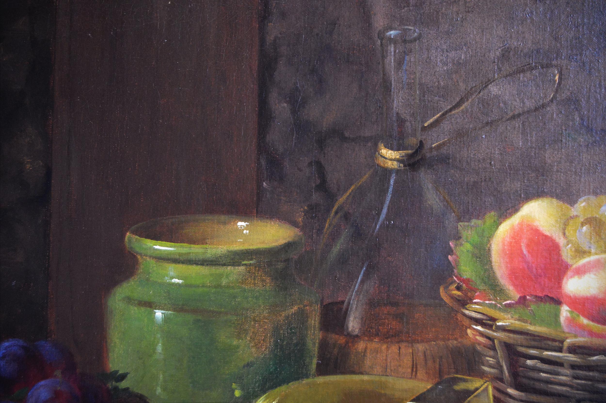 19th Century still life oil painting of fruit  1